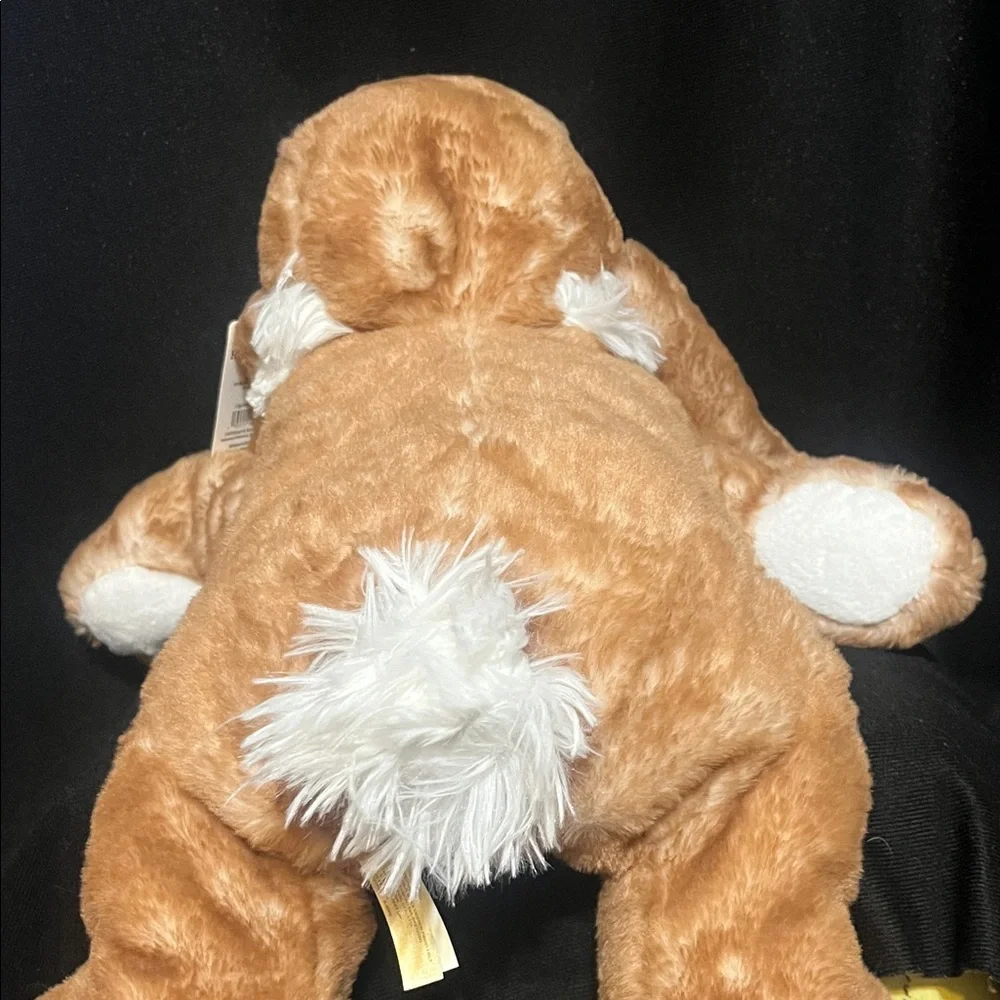 Plush Bunny Toy in Brown and White with Pink Nose - Soft Small Pet Plush